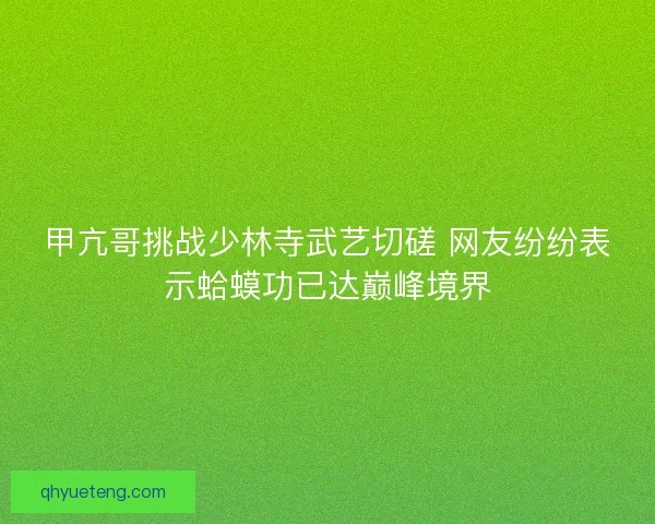 甲亢哥挑战少林寺武艺切磋 网友纷纷表示蛤蟆功已达巅峰境界